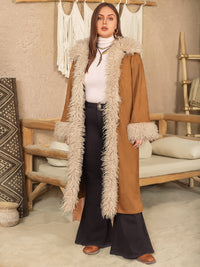 Plus Size Open Front Long Sleeve Coat