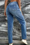 Distressed Sequin Pumpkin Jeans