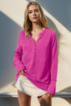 Double Take Full Size Notched Thumbhole Long Sleeve T-Shirt