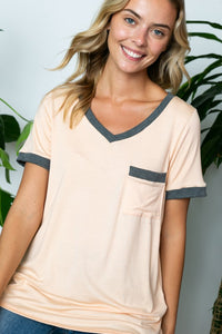 SOLID V NECK TOP