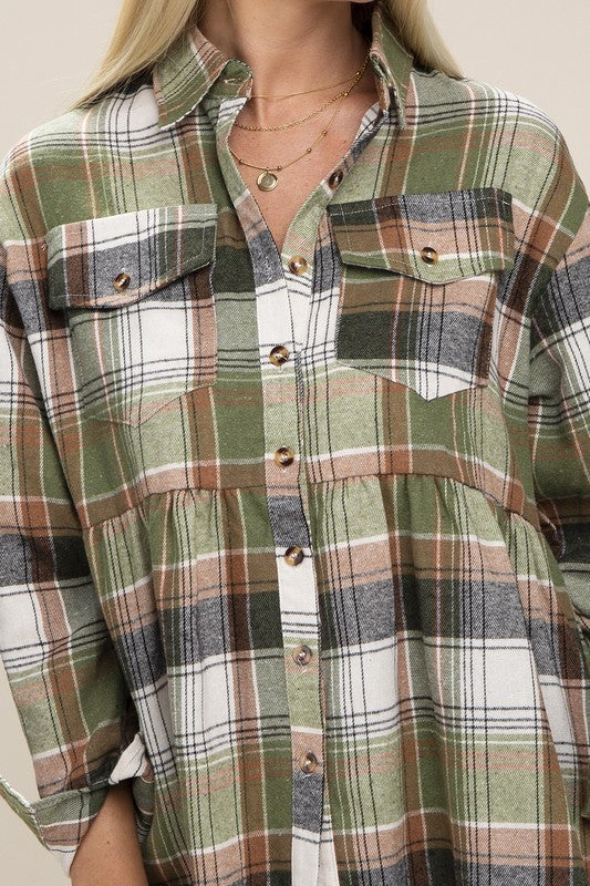 Checked Pocket long sleeve shirt