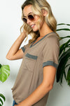 SOLID V NECK TOP