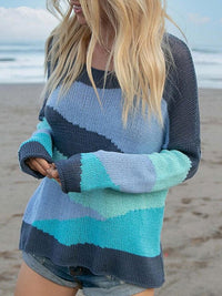 Women's blue Anita Drop Shoulder Sweater