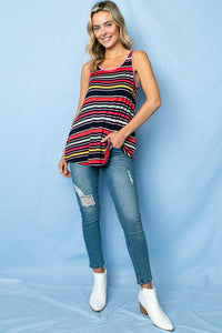 PLUS MULTI STRIPE TANK TOP