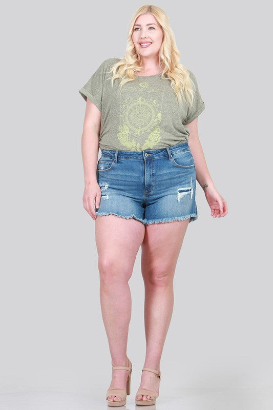 PLUS SIZE LONG INSEAM SHORT