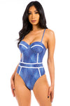 Blue One piece swimwear Denim look