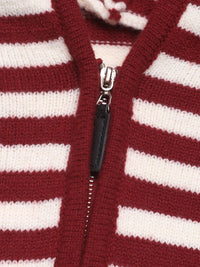 Perfee Striped Long Sleeve Hooded Sweater