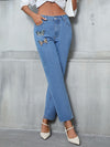 Butterfly Embroidered Straight Leg Jeans