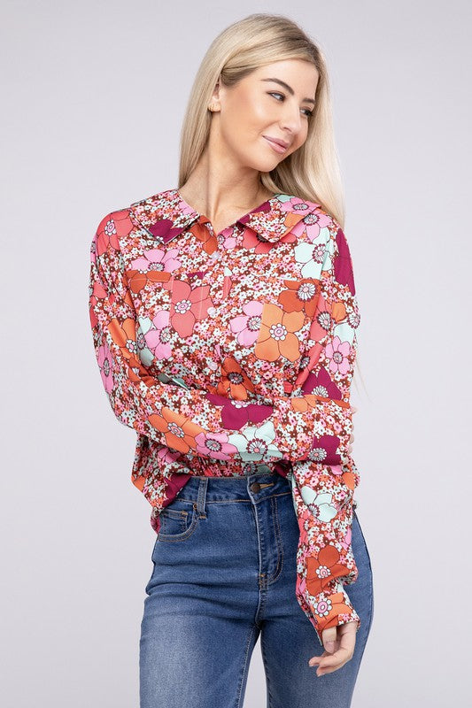 Floral Printed Long Sleeve Shirt near me