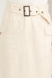 PROFESSIONAL POISE BUCKLED BELT CARGO SKIRT