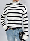 Striped Turtleneck Long Sleeve Sweater