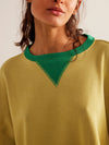 Mandy Contrast Trim Round Neck Long Sleeve Sweatshirt