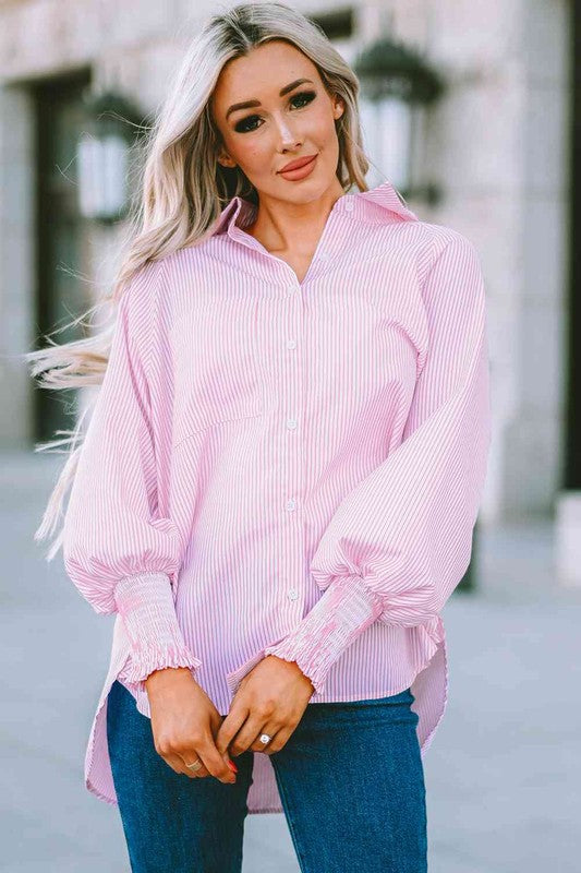 Pink Fernanda Lantern Sleeve Shirt