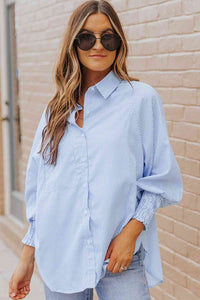 Sky blue Fernanda Lantern Sleeve Shirt