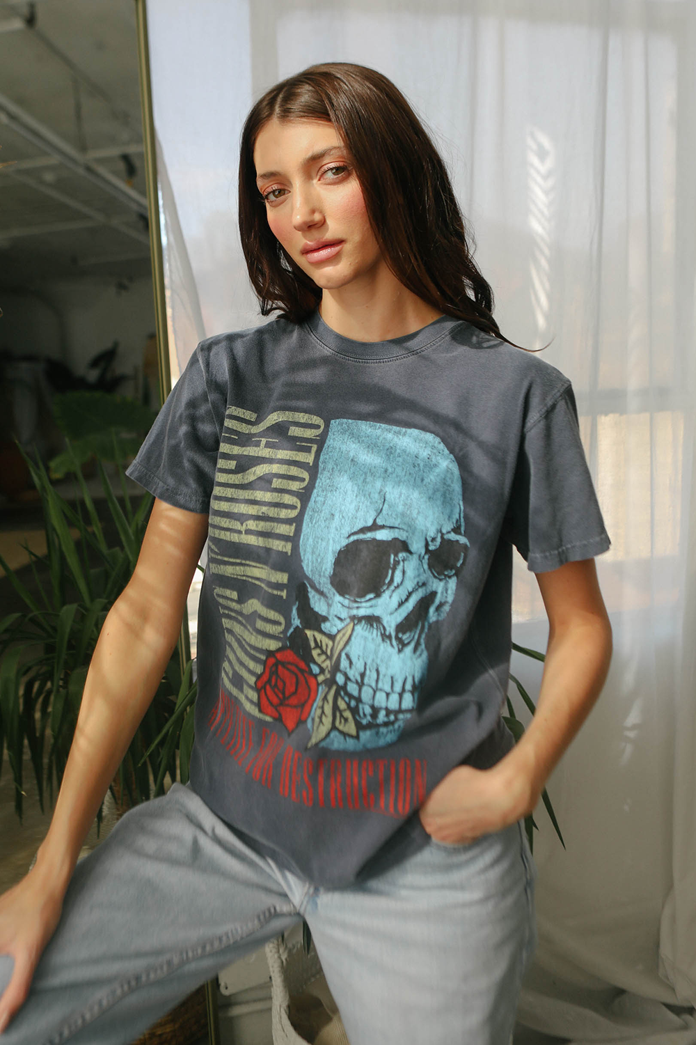 Guns N Roses Flower Skull Tee FOR YOU