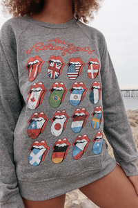 Close up view of Rolling Stones World Tour Fleece Sweatshirt