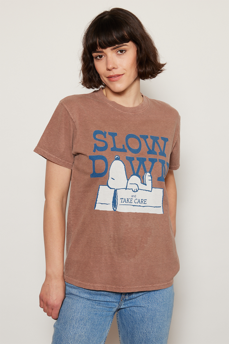 Brown Peanuts Slow Down Tee 