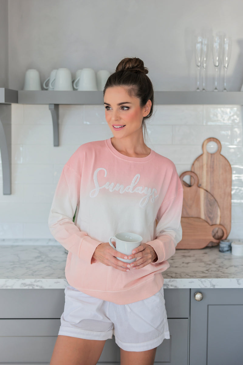 Shiraleah Holiday "Sundays" Sweatshirt, Pink by Shiraleah