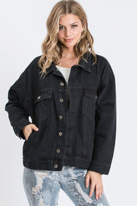 EPIPHANY PRINTED BACK OVERSIZED DENIM JACKET