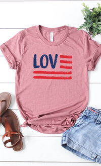 Love American Flag Graphic Tee