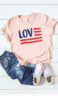 Love American Flag Graphic Tee