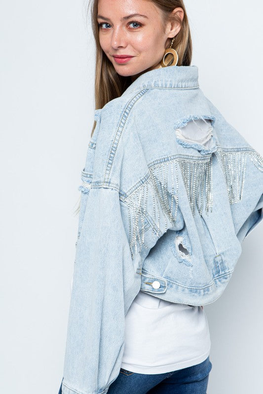 Rhinestone Denim Jacket