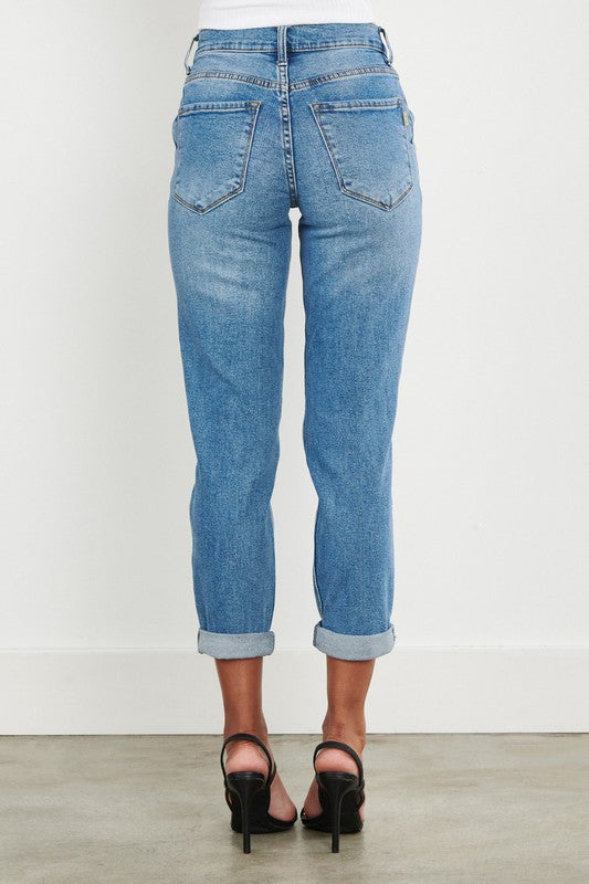 High Waisted Boyfriend Jeans