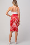 Red polka dot pencil skirt