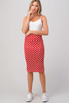 Red polka dot pencil skirt