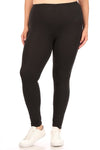 Plus Solid high rise Fitted leggings