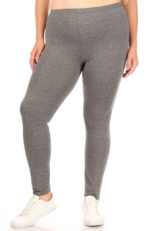 Plus Solid high rise Fitted leggings