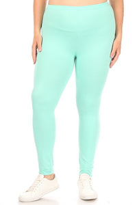 Plus Solid high rise Fitted leggings