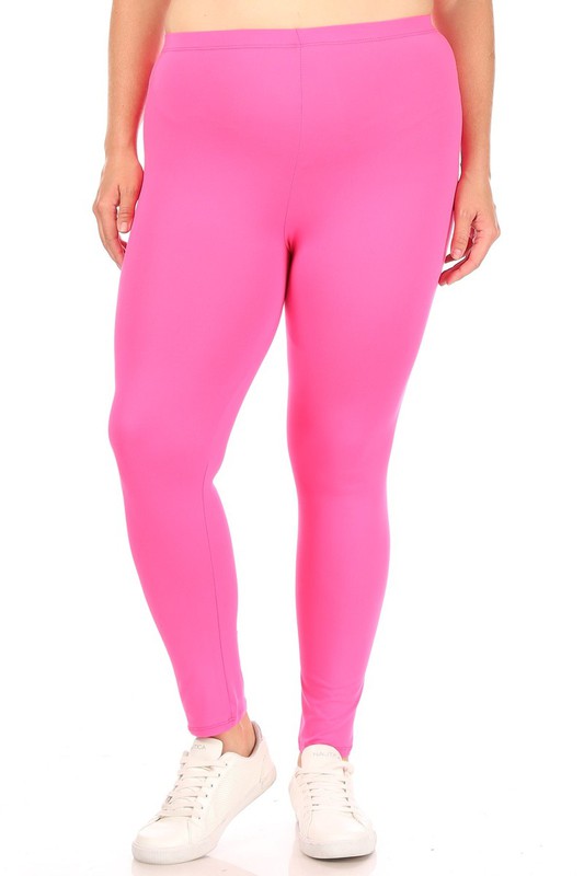 Plus Solid high rise Fitted leggings