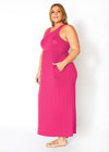 Plus Size Sleeveless Ruched Maxi Dress