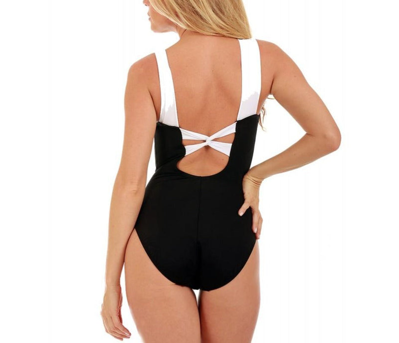 InstantFigure Contrast Trim One Piece Swimsuit 13496P by InstantFigure INC