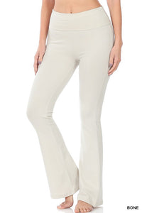 PREMIUM COTTON FOLD OVER YOGA FLARE PANTS