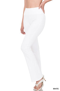 PREMIUM COTTON FOLD OVER YOGA FLARE PANTS