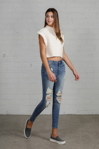 MID RISE ANKLE SKINNY JEANS MEDIUM