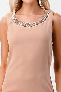 Jeweled Neck Detail Dress