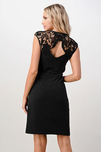 Lace Shoulder Overlap Dress