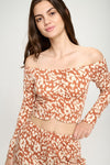 Jogger and Off shoulder top loung wear set leopard