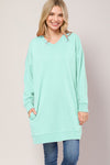 Oversized V Neck Sweatshirt Pullover Tunic