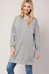 Oversized V Neck Sweatshirt Pullover Tunic