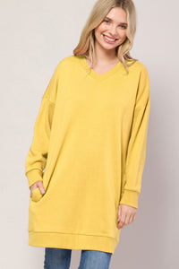 Oversized V Neck Sweatshirt Pullover Tunic