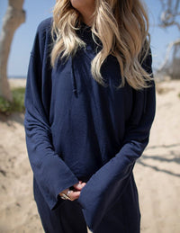 Boxy Hoodie   Navy