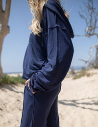 Boxy Hoodie   Navy