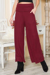 Rib Brush Wide Leg Pants with Pockets