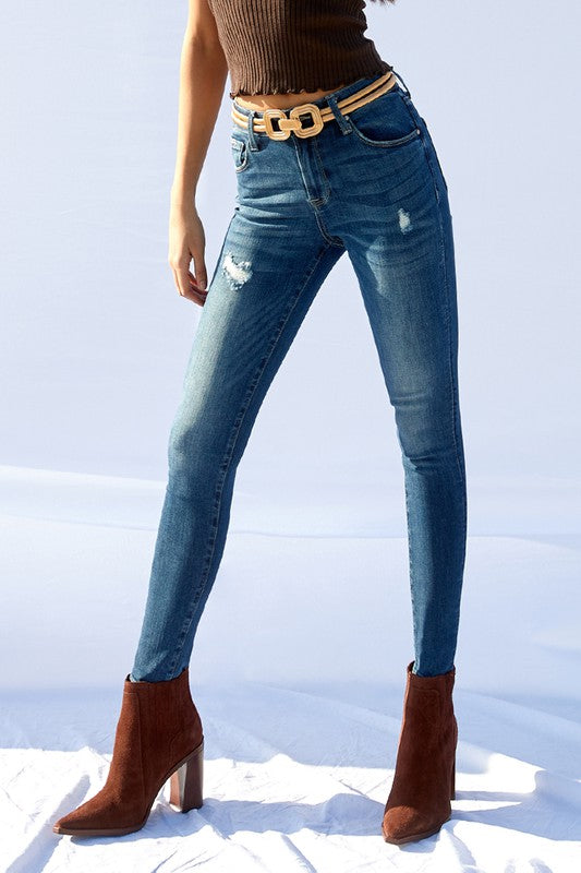 MID-RISE ANKLE SKINNY JEANS