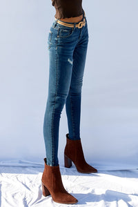 MID-RISE ANKLE SKINNY JEANS