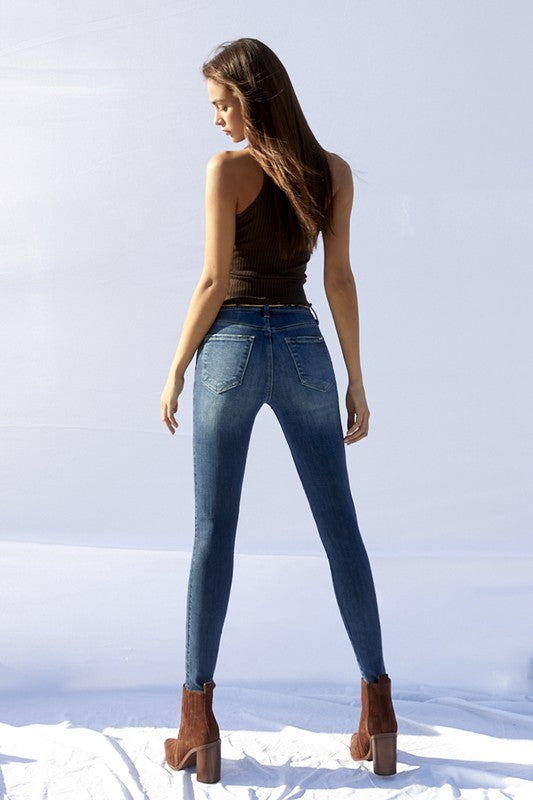 MID-RISE ANKLE SKINNY JEANS